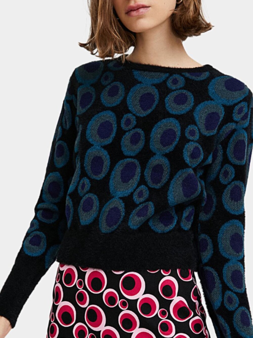 Desigual Plush Jacquard Knit Sweater View 2